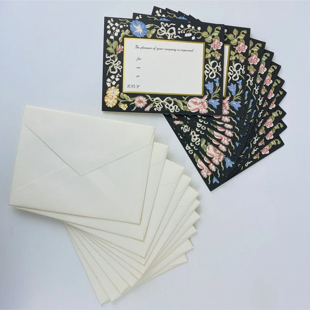 Rare Tiffany & Co. Set of 10 Invitations Floral Botanical Dinner Party Event